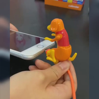 Cartoon Rogue Dog And Puppy Data Cable
